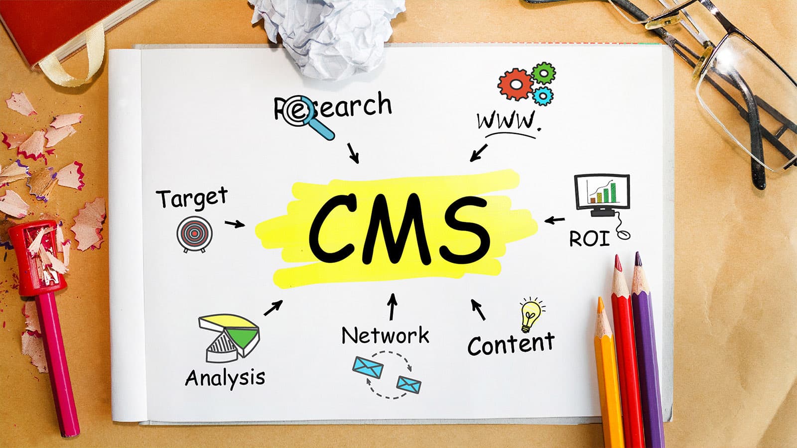 Headless CMS architecture on a gradient