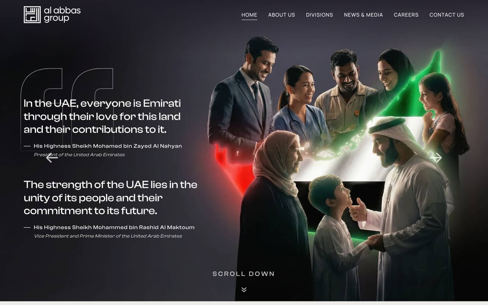 Al Abbas Group UAE corporate website homepage